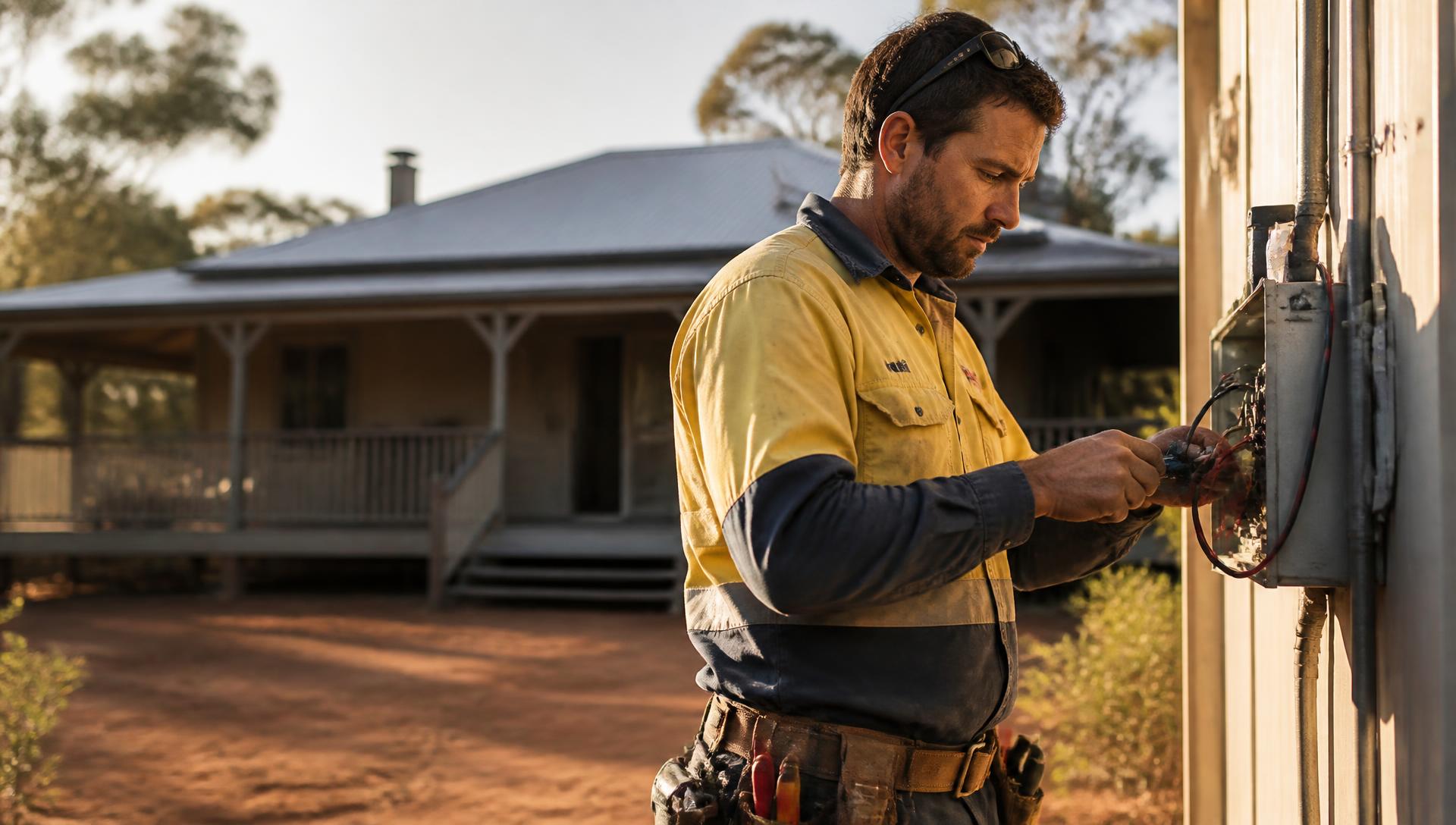 Tradesman working on a job site in Central Queensland